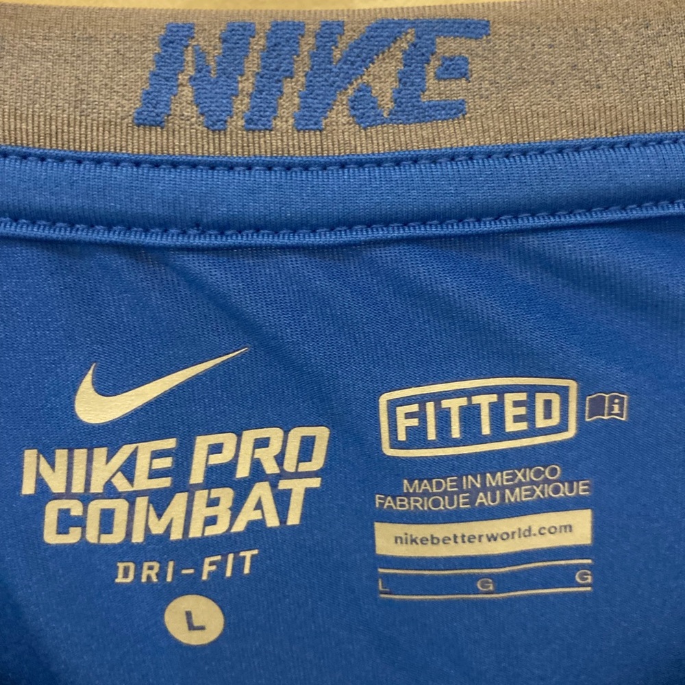 Nike Pro Combat Men's Dri-Fit Fitted  Blue NWOT!